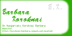 barbara koroknai business card